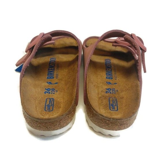 Birkenstock Arizona Soft Footbed Leather Sandals Womens Size 5 EU 36 Pink Rose - Picture 7 of 9